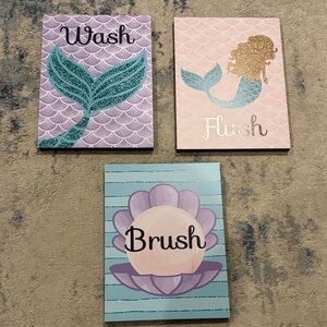 Mermaid-Themed Wall Art Set
